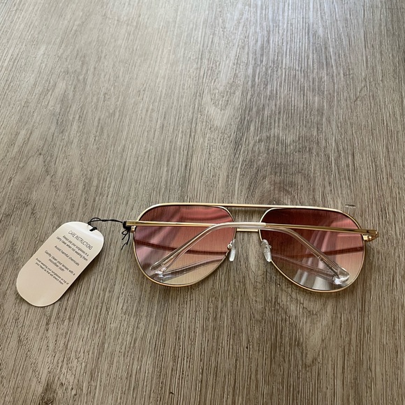 otra transit pink & gold oversized aviator navigator sunglasses eyewear NEW - Picture 2 of 3